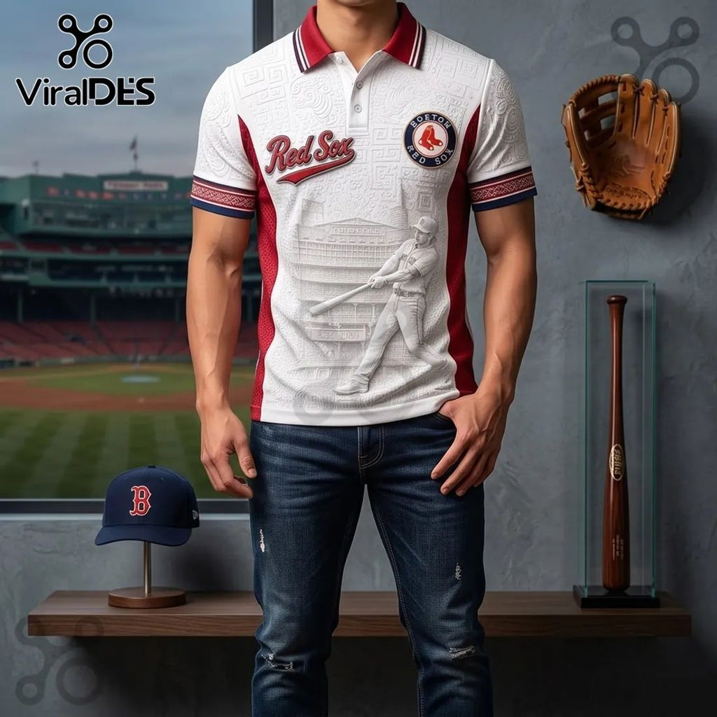 Boston Red Sox Embossed Fenway Park Polo Shirt