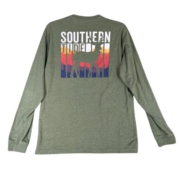 Southern Tide Graphic Deer Shirt Men M Casual Outdoor Hunting Lifestyle