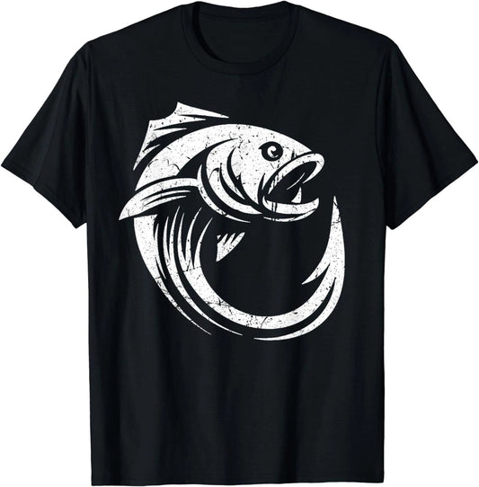 Fish Hook Minimal Artwork Angler's Simple Line Fishing Lover Gift Unisex T-Shirt