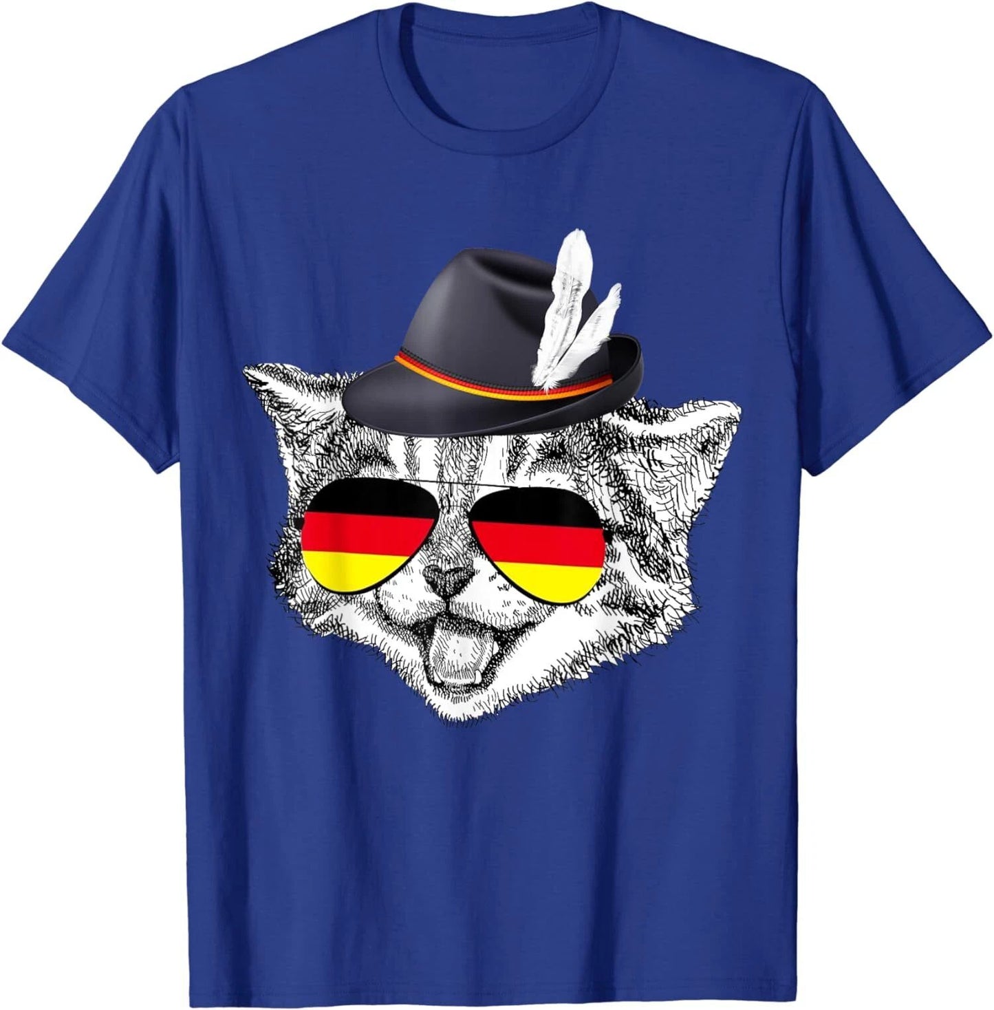 Cute Cat German Flag Oktoberfest Pride Germany T-Shirt