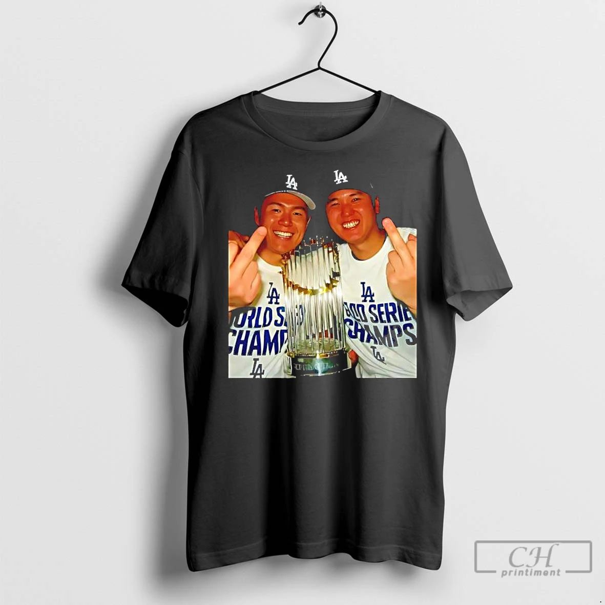Premium Yoshinobu Yamamoto And Shohei Ohtani Middle Finger Champion Funny