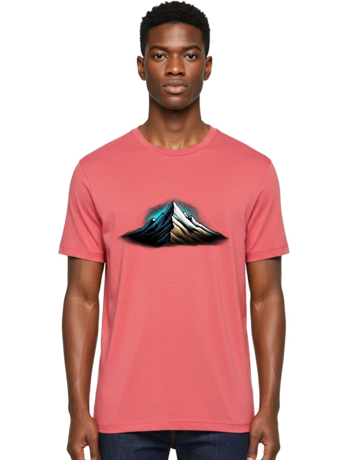 Mountain-Peak-14 Mens Graphic Tee, 100% Cotton, Casual Summer Wear