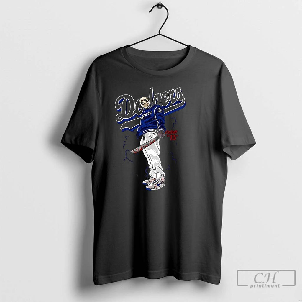 Classic Jason Voorhees Friday The 13th X Los Angeles Dodgers Mlb Halloween T Shirts