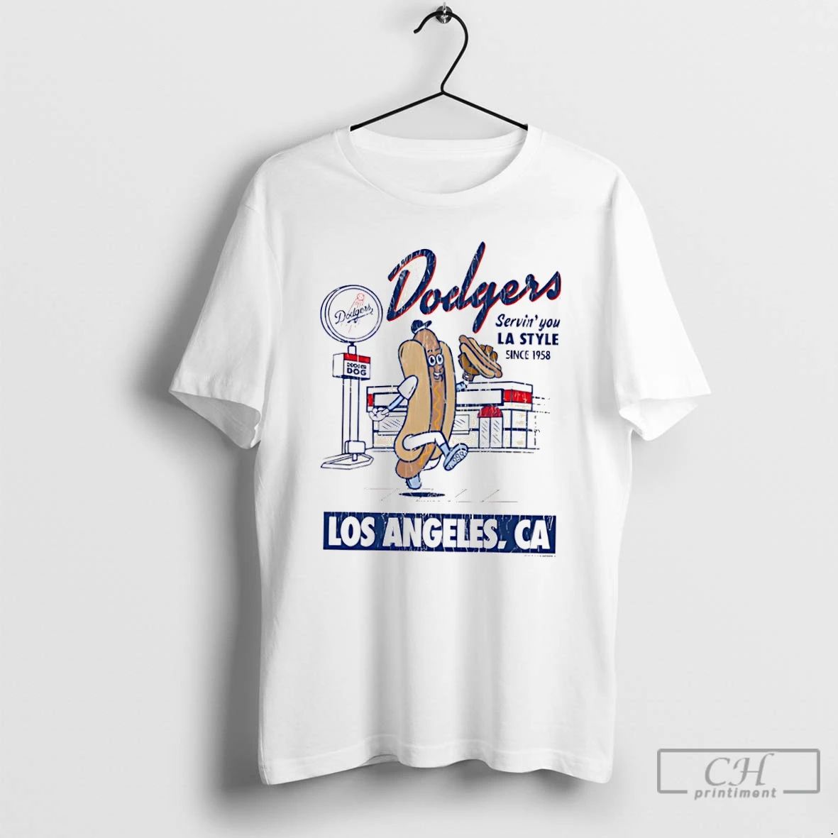 Classic Los Angeles Dodgers Mitchell Ness Cream Deli T Shirts