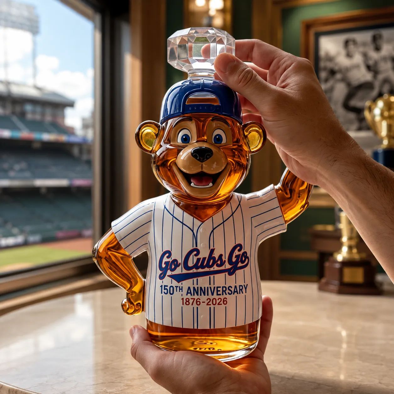 Go Cubs Go 150th Anniversary Bear Bottle