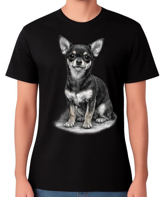 Chihuahua T-Shirt Realistic Small Dog Lover Graphic Gift Unisex Tee