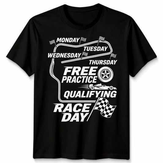 Unisex F1 Formula 1 Days Of The Week T Shirt Handmade Racing Fan Gift Tee