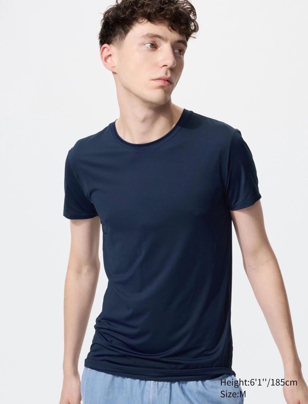 UNIQLO AIRism Crew Neck T-shirt, SMALL, Quick Dry, Moisture Wicking, Mens
