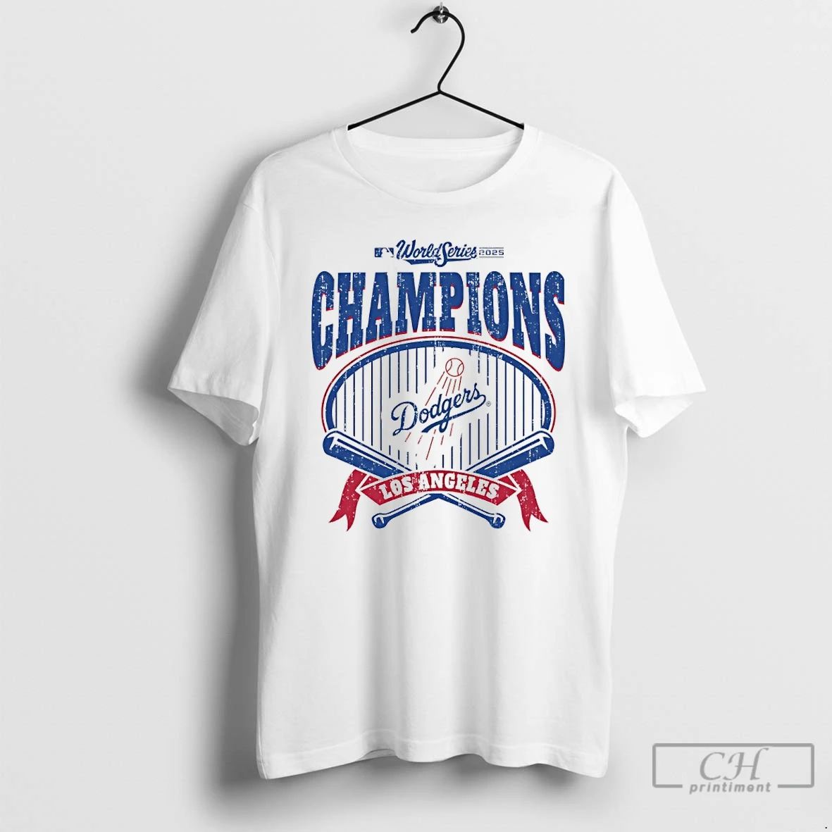 Classic Los Angeles Dodgers 2025 World Series Champions Baseball Bats Crossed T Shirts