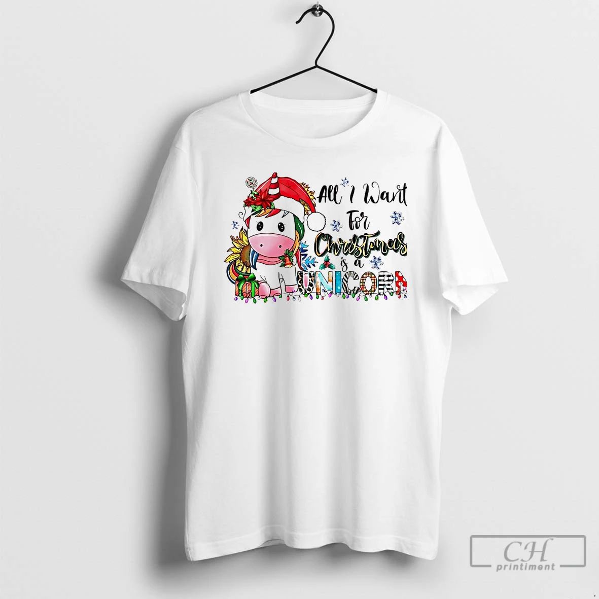 Classic All I Want For Christmas Is A Unicorn White T Shirts