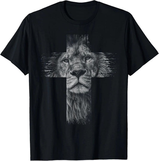 Christian Jesus Lion Tribe Judah Cross Gift Men Women T-Shirt