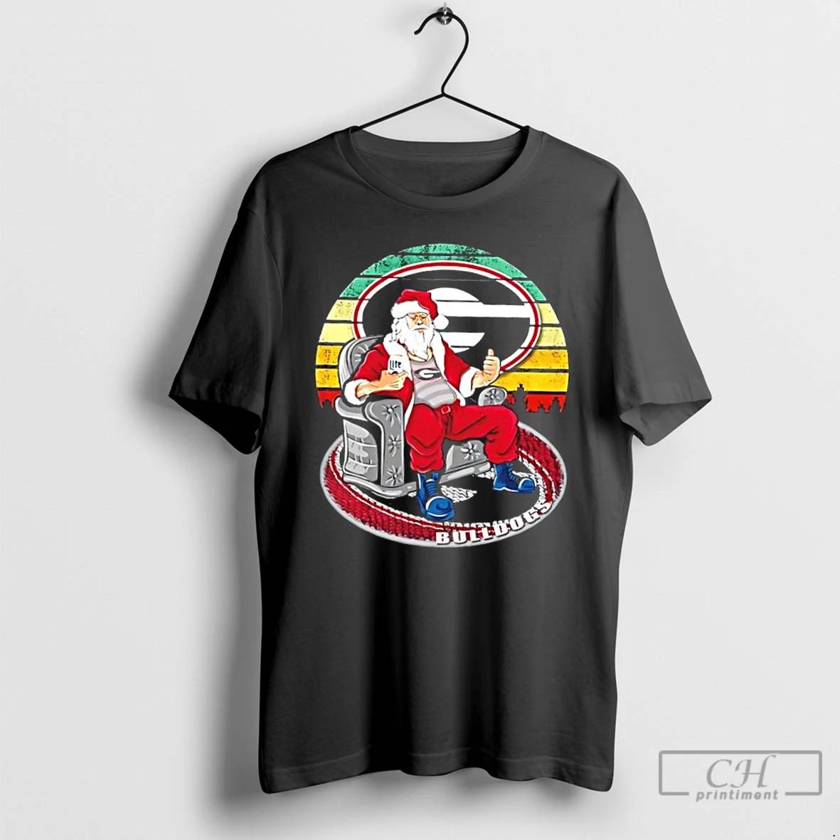 Premium Georgia Bulldogs X Santa Claus Christmas Vintage T Shirts