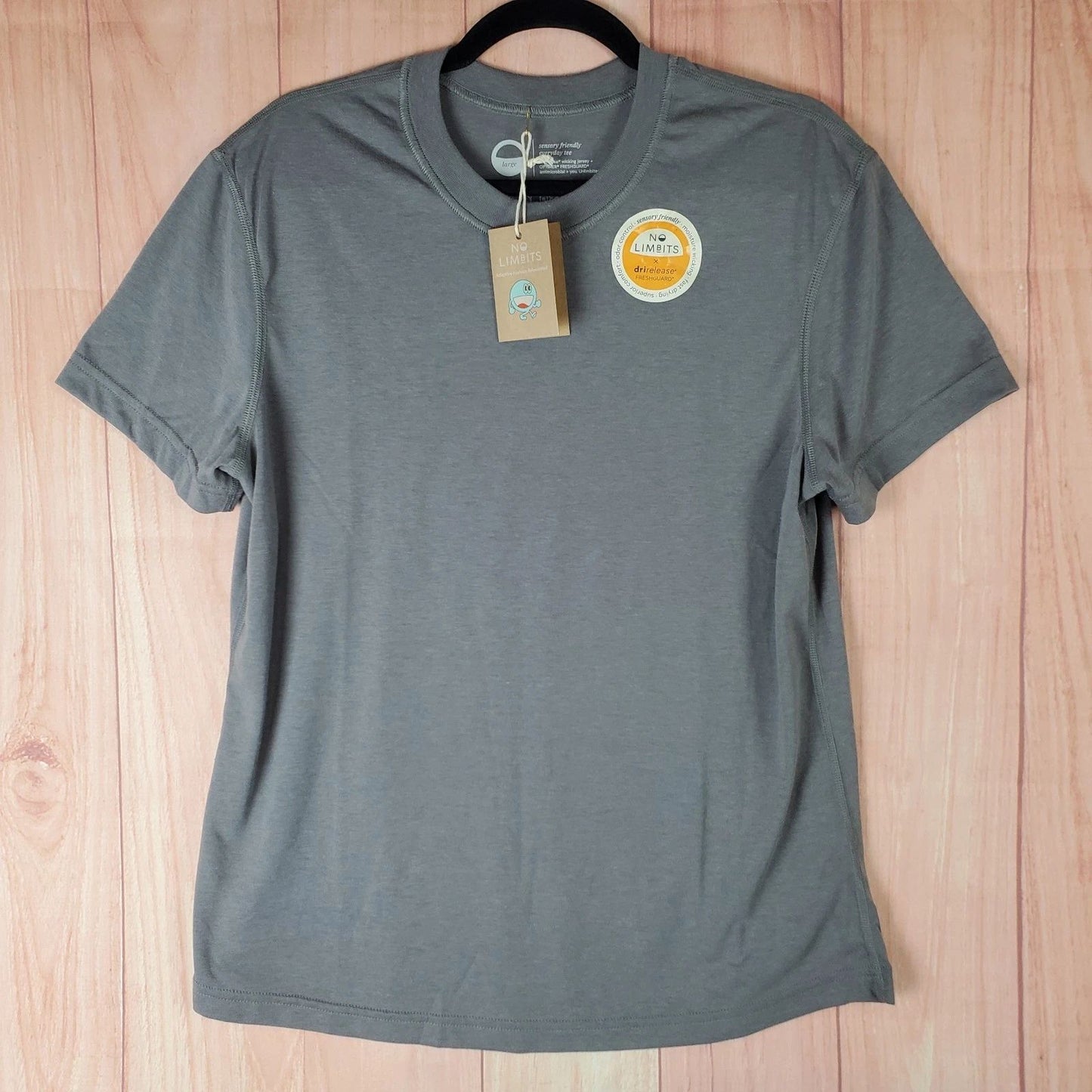 No Limbits Sensory Friendly T Shirt Mens Large Gray Logo Drirelease Freshguard
