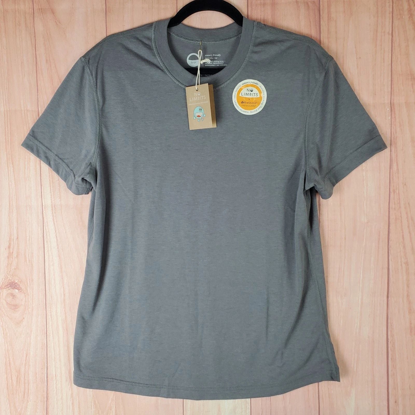 No Limbits Sensory Friendly T Shirt Mens Large Gray Logo Drirelease Freshguard
