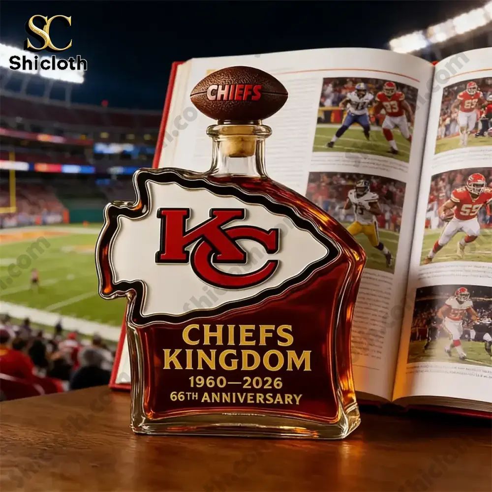 Chiefs Kingdom 66th Anniversary Commemorative Whiskey Glass Bottle