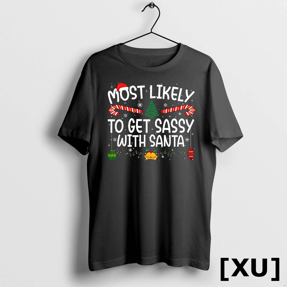 Xmas Most Likely To Get Sassy With Santa Family Matching Tshirts Sweater