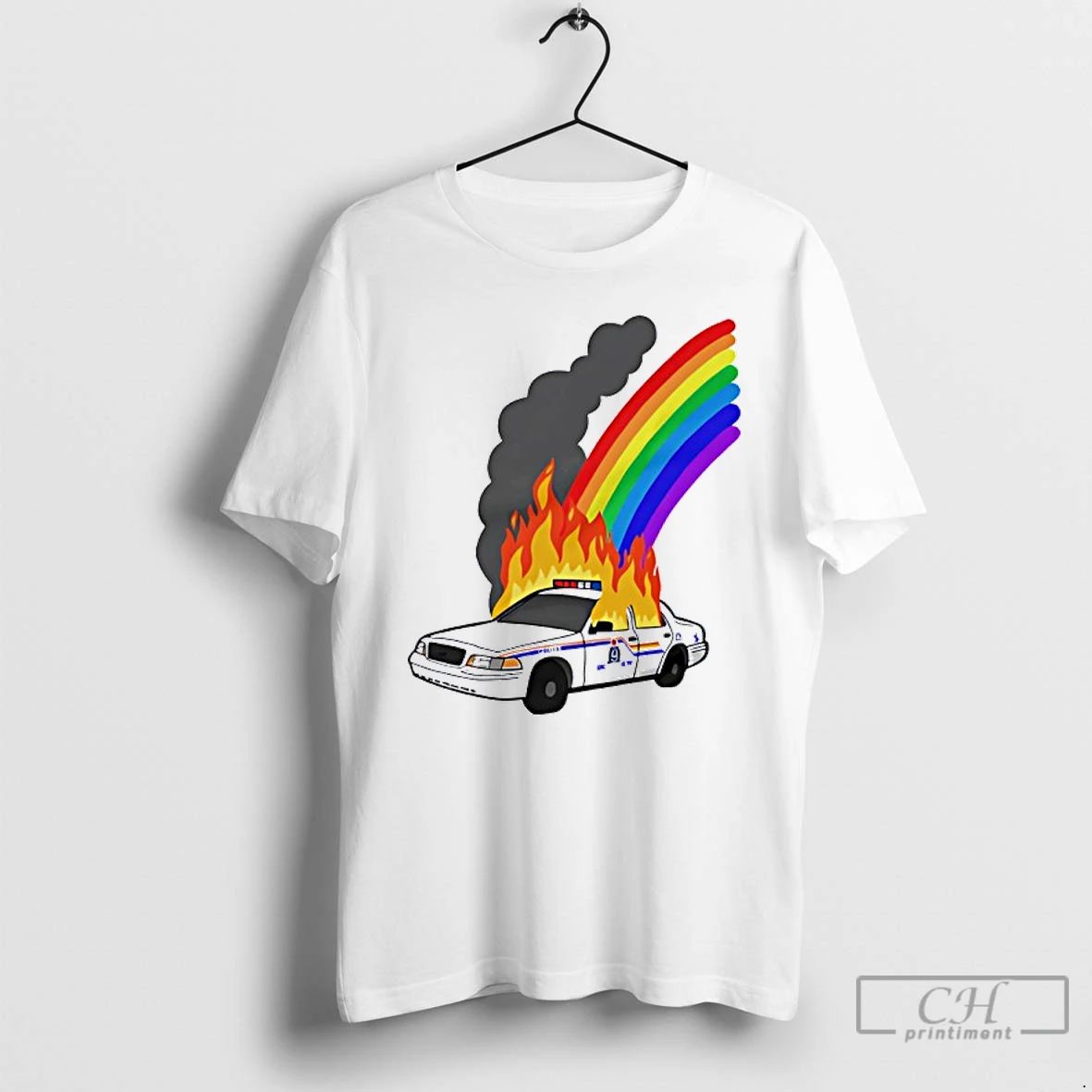 Classic No Cops At Pride Rainbow Burn T Shirts