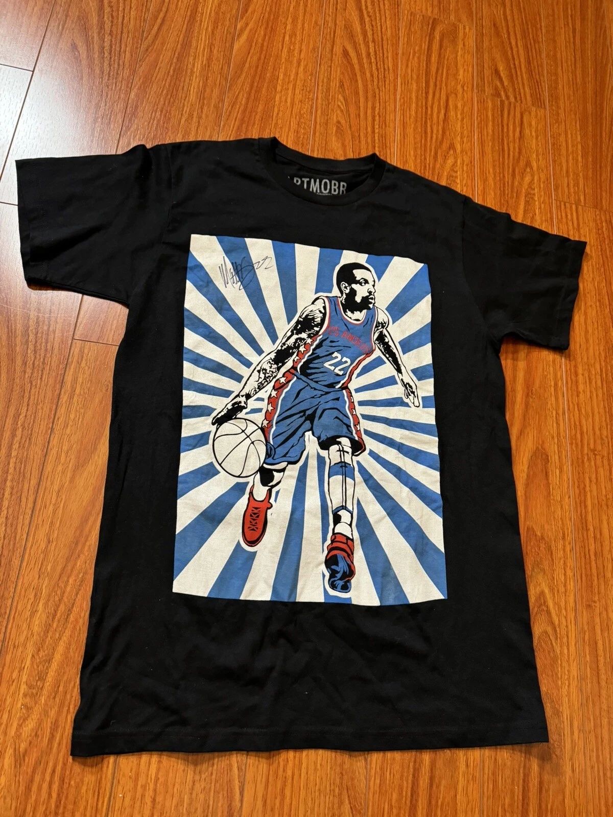 Art Mobb NBA LA Player Black T-Shirt Graphic Custom Tee ArtMobb M Signed