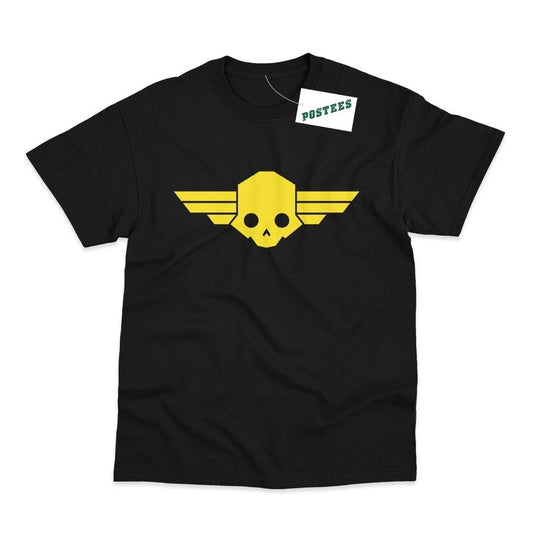 Skull Logo Inspired by Helldivers Gamer Printed T-Shirt