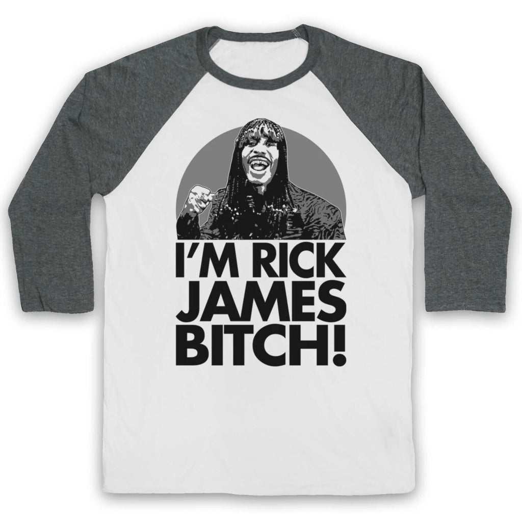 CHAPPELLE SHOW DAVE UNOFFICIAL I'M RICK BITCH! FUNNY 3/4 SLEEVE BASEBALL TEE