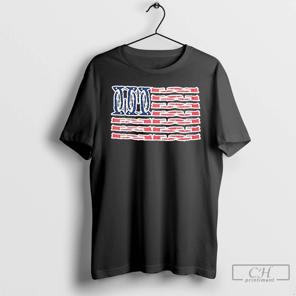Premium Half Face Blades American Knife Flag T Shirts
