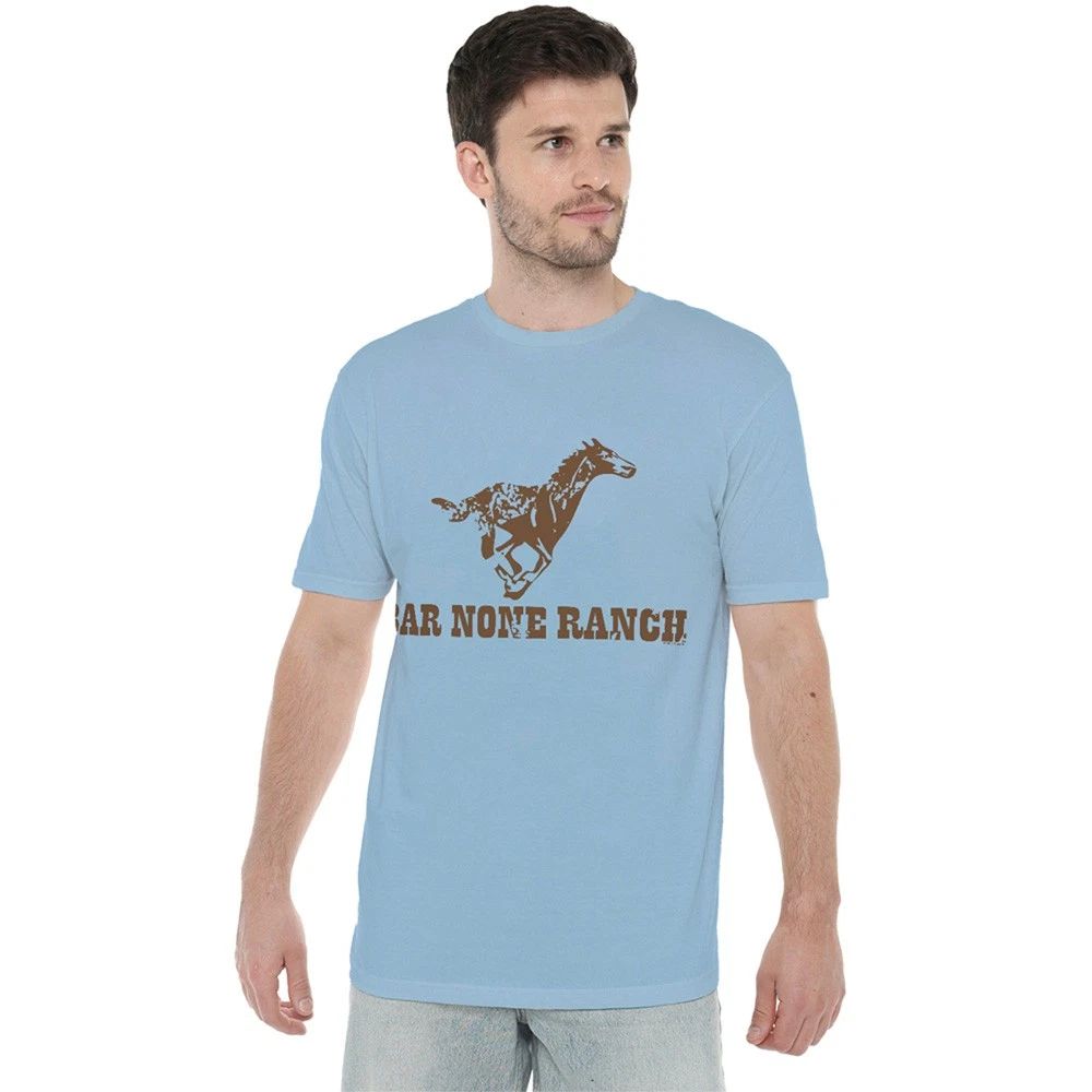 Hey Dude Bar None Ranch Horse T-Shirt S-3XL, Light Blue