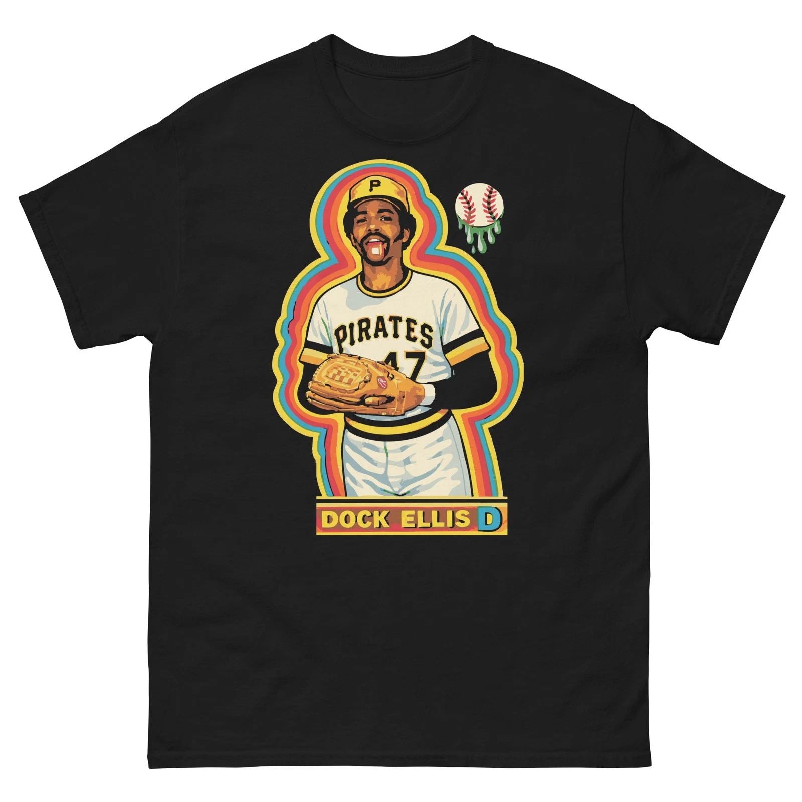 Dock Ellis D Baseball Graphic T Shirt Unisex classic tee