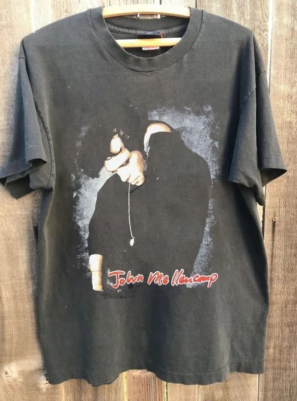 John Mellencamp 1992 Whenever We Wanted vtg charcoal t-shirt QT3496