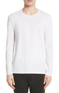 ATM Anthony Thomas Melillo Men's White Classic Jersey Crew Long Sleeve T-Shirt