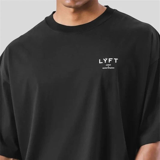 Men's Sport Gym Fitness Training Oversized 100% Cotton Printed Tshirt