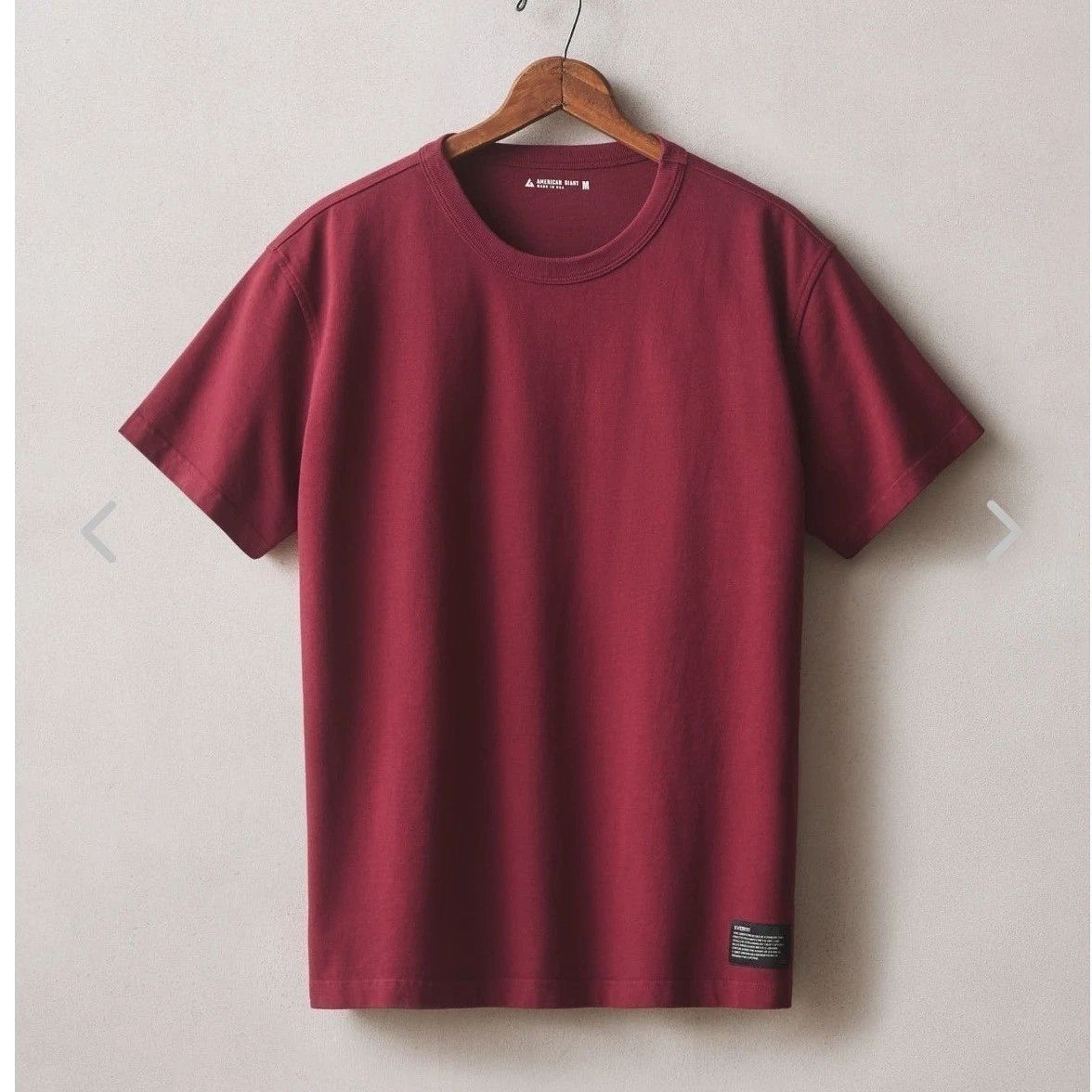 American Giant Mens Everest Tee Medium Ultra Heavyweight Bonfire Red Casual NWOT