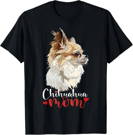 Long Haired Chihuahua Mom Chiwawa Long Hair Mama Dog Lover T-Shirt