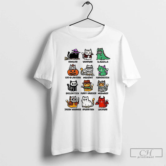 Classic Trick Or Treat Kitten Dressed As Halloween Characters T Shirts Hoodie Longsleeve