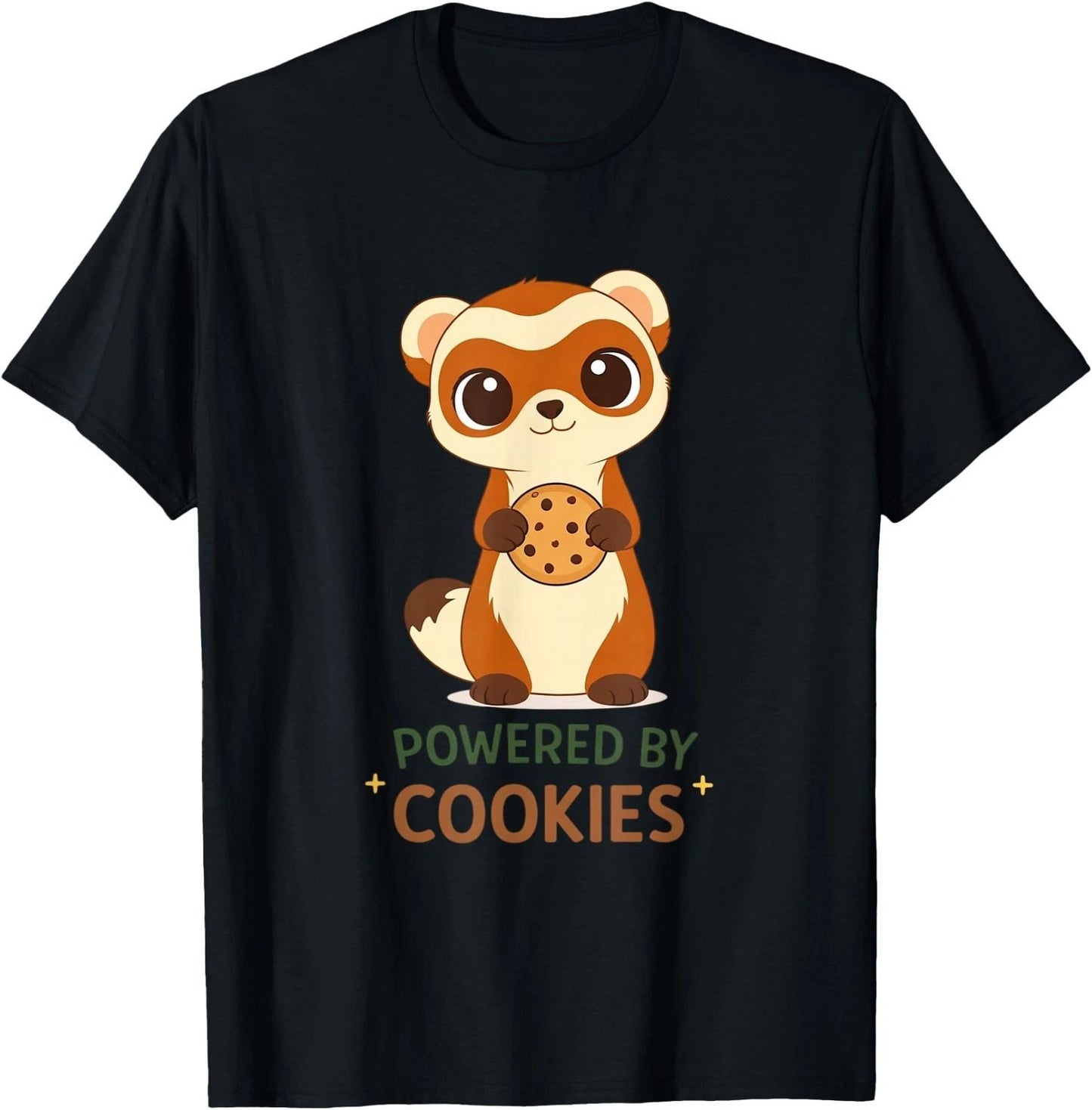 Cute Ferret Holding Cookie T-Shirt for Cookie Lovers T-Shirt