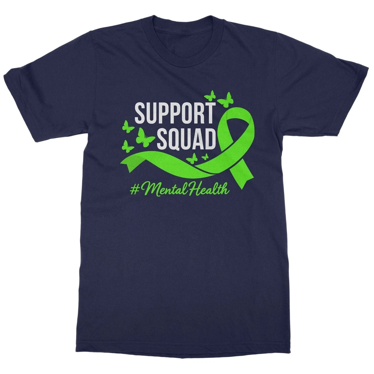Mental Health Support Squad Green Ribbon Unisex T-Shirt