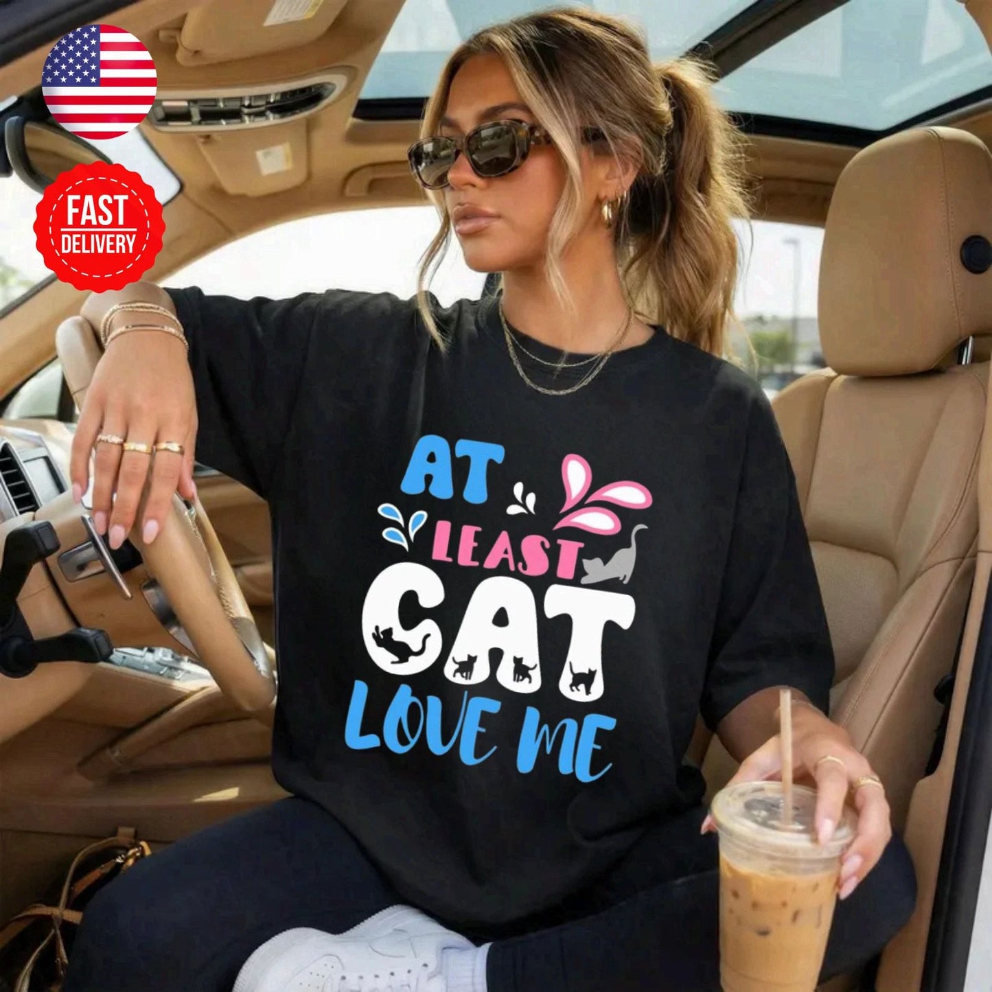 Cat Mom T-Shirt Cute Kitty Lover Gift Graphic Tee S-4XL
