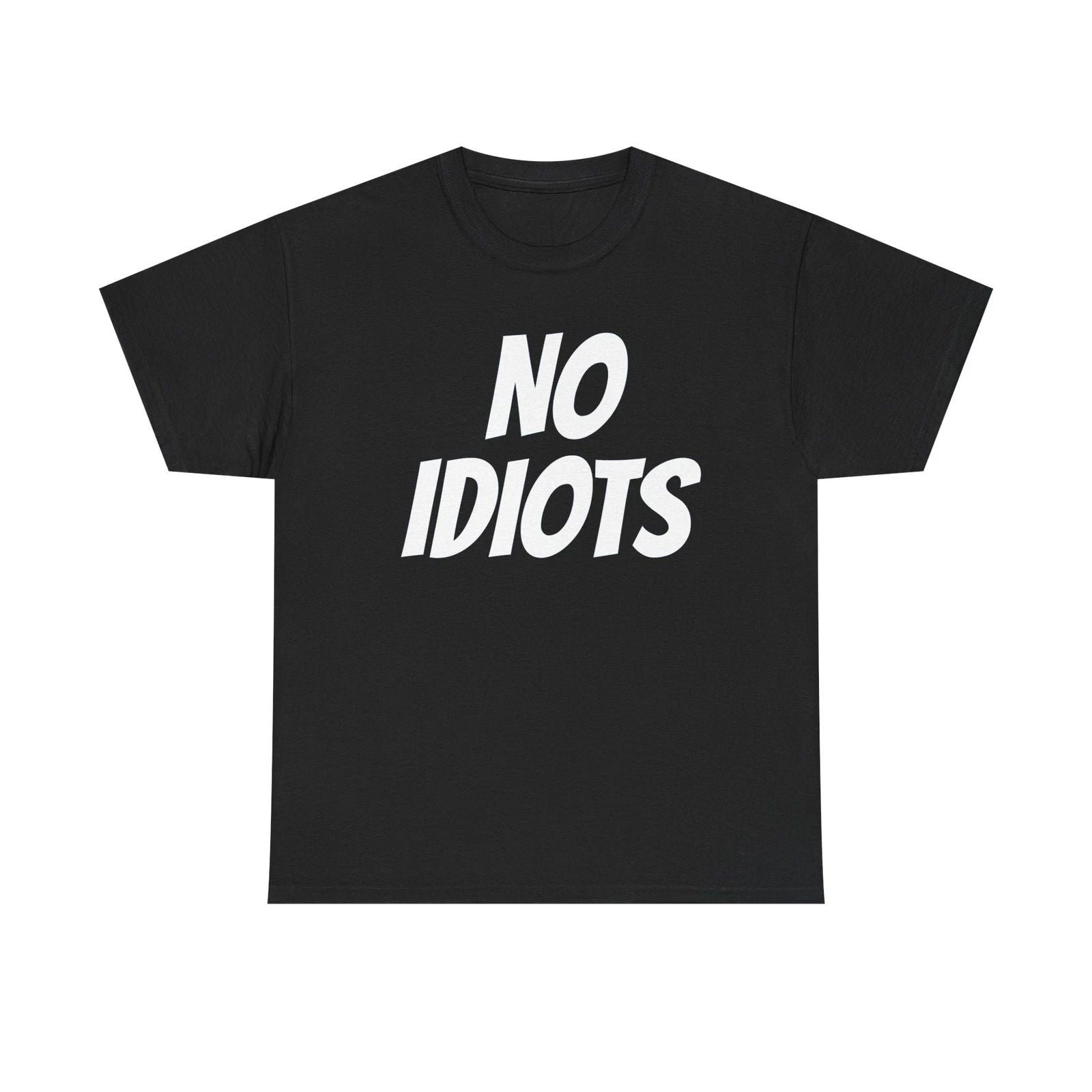 Funny Unisex Heavy Cotton Tee - 'No Idiots' Graphic T-Shirt, Trendy Apparel