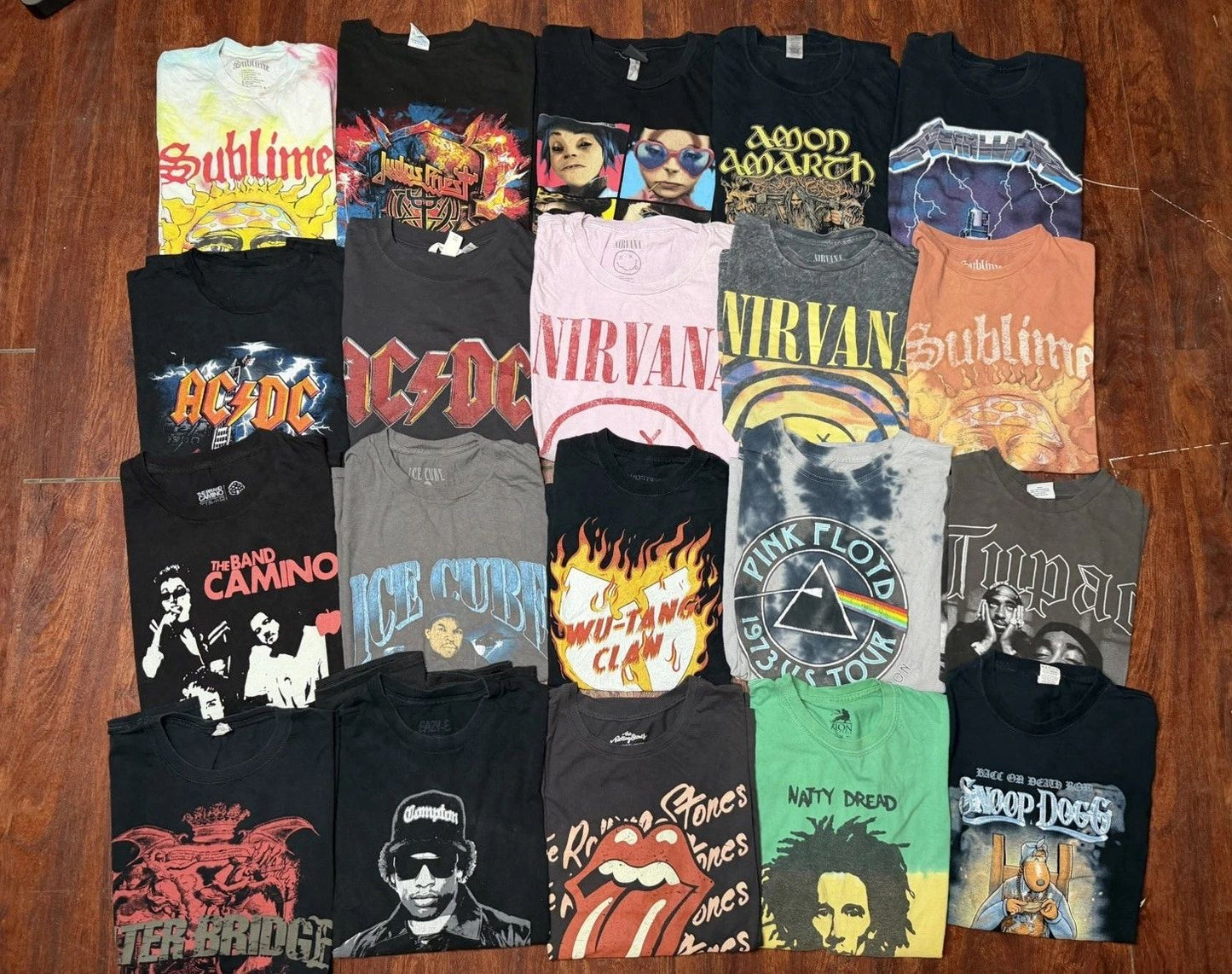 Lot of 20 Modern Band Tees Reseller Bundle Sz Mix