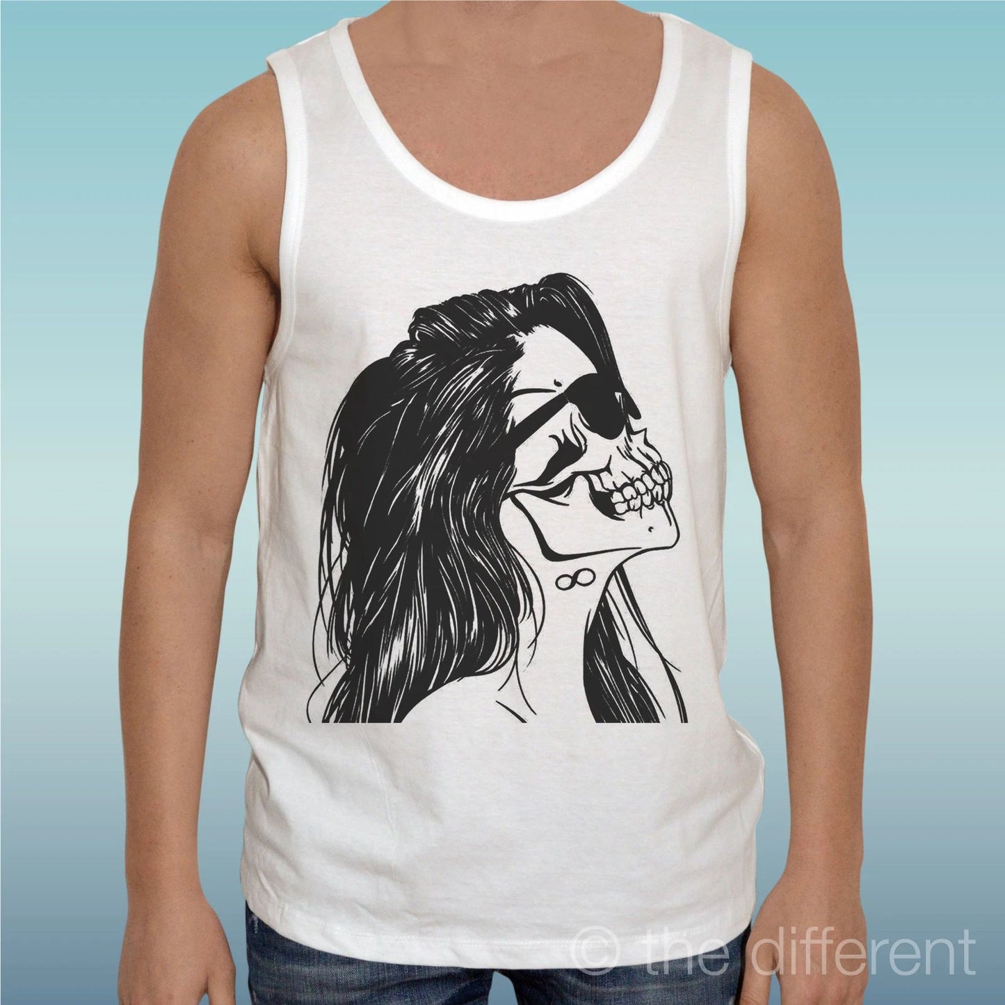 Canotta T-Shirt " Girl Skull Woman Skull " Tank Top Road To Happiness