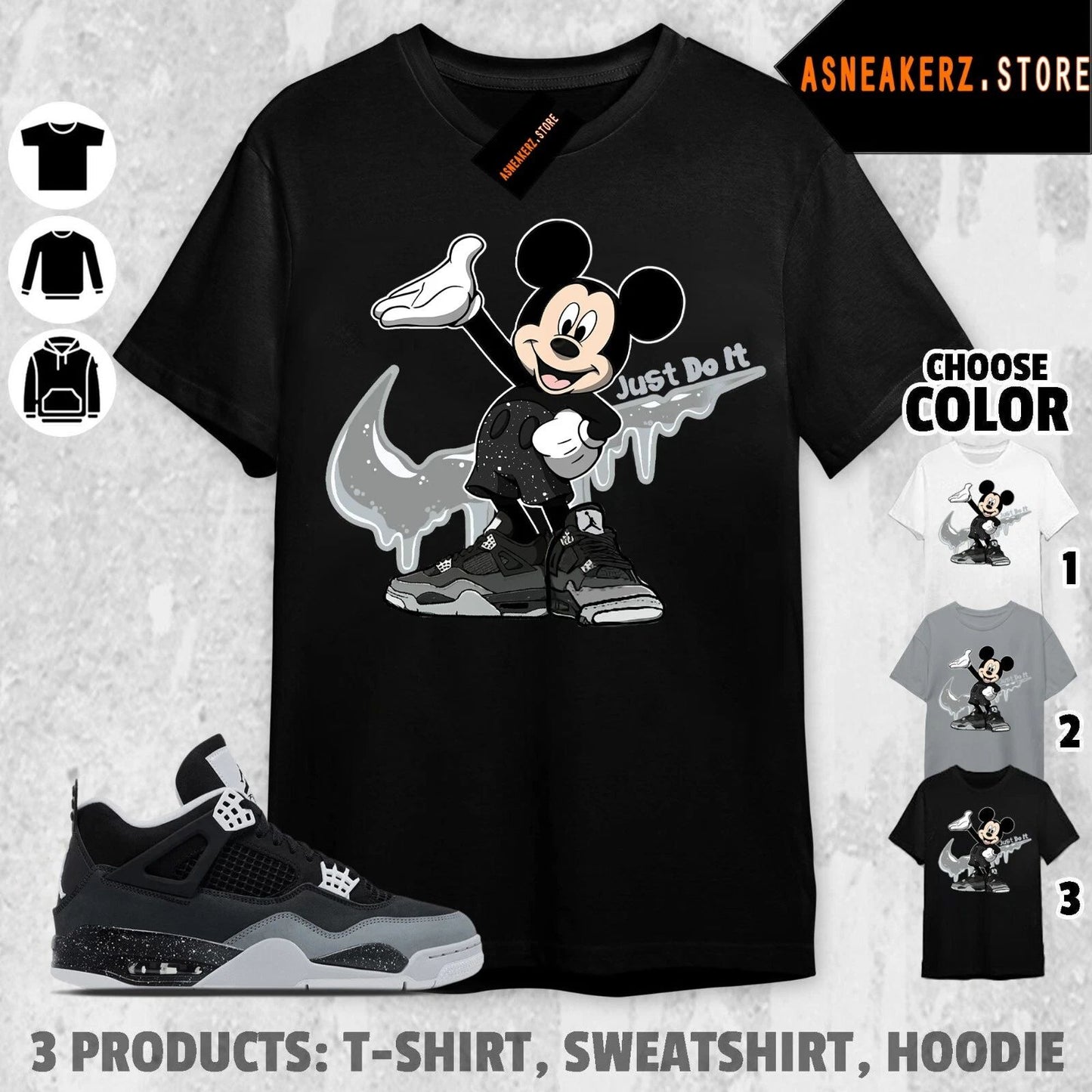 Shirt To Match AJ 4 Fear 2024 Sneaker Matching Tee Drip M Mouse T-Shirt