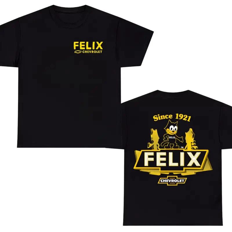 Felix Chevrolet Since 1921 T-Shirt – Retro Felix Cat Vintage Logo Graphic Tee, C