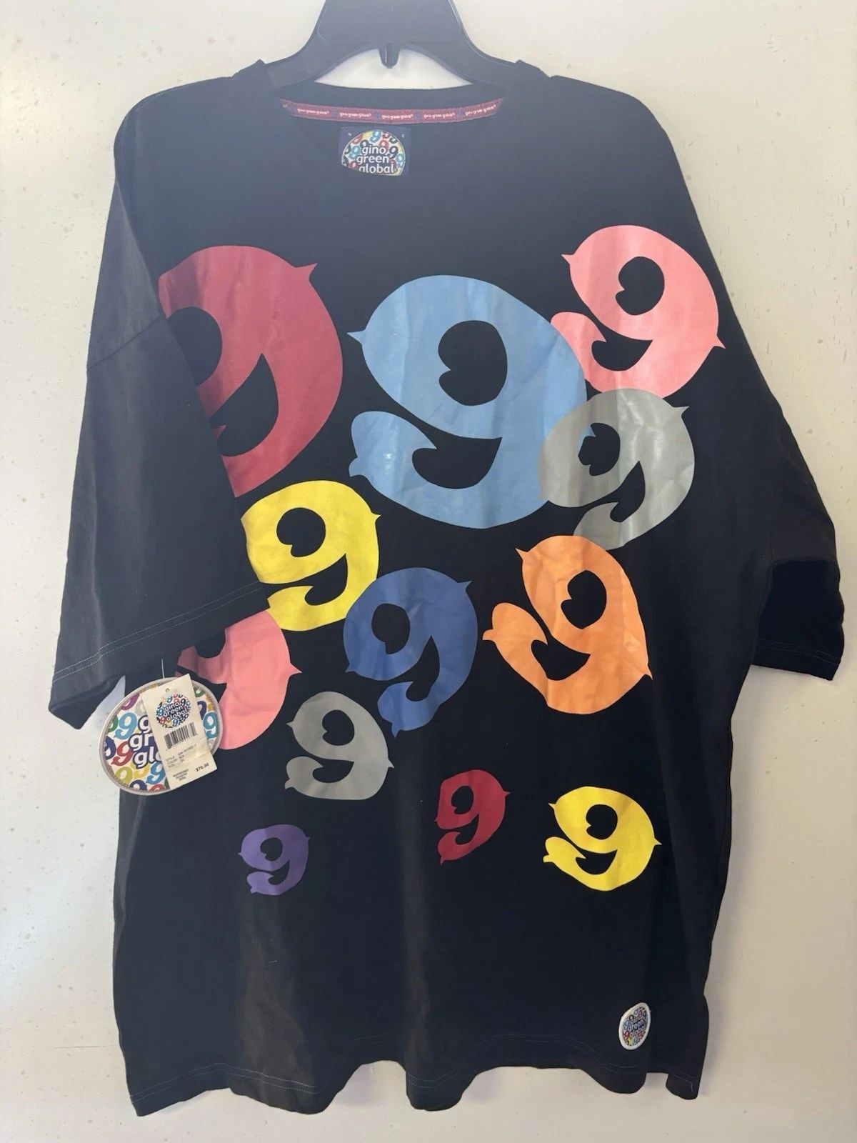 Gino Green Global Graphic Tee Black Size 4XL Short Sleeve Streetwear Shirt