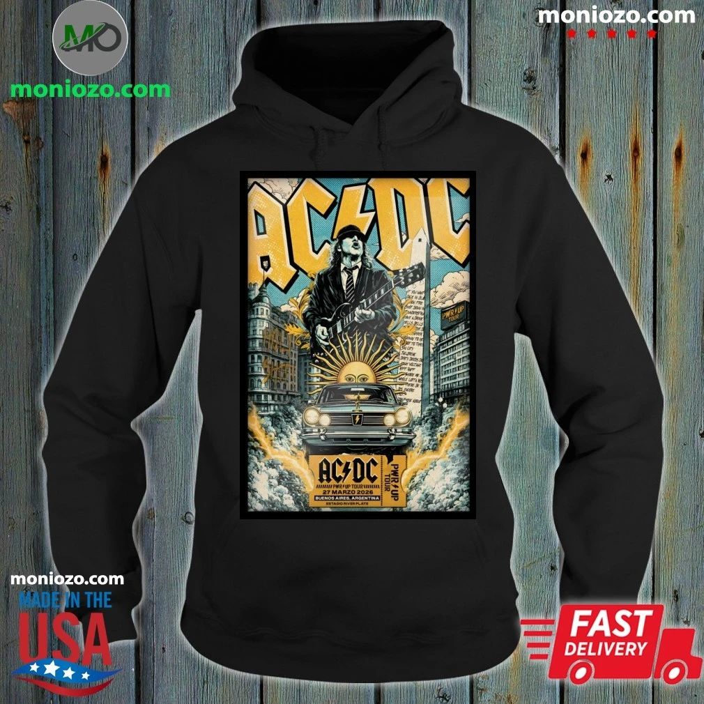 Original AC DC Buenos Aires Argentina On March 27 2026 Tour Poster T-Shirt – Best Gift for Music Fans