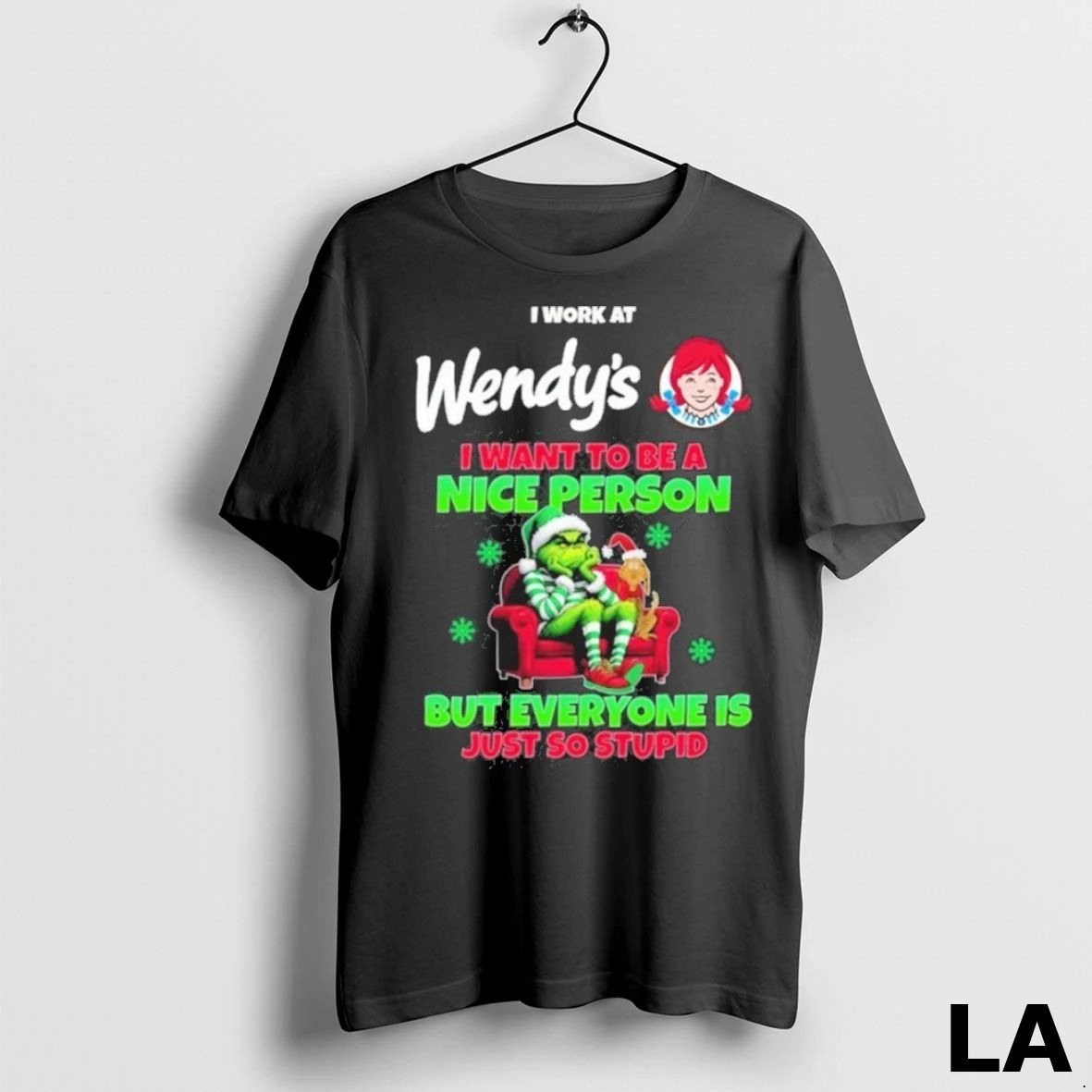 Original Santa Grinch I Work At Wendys I Want To Be A Nice Person But