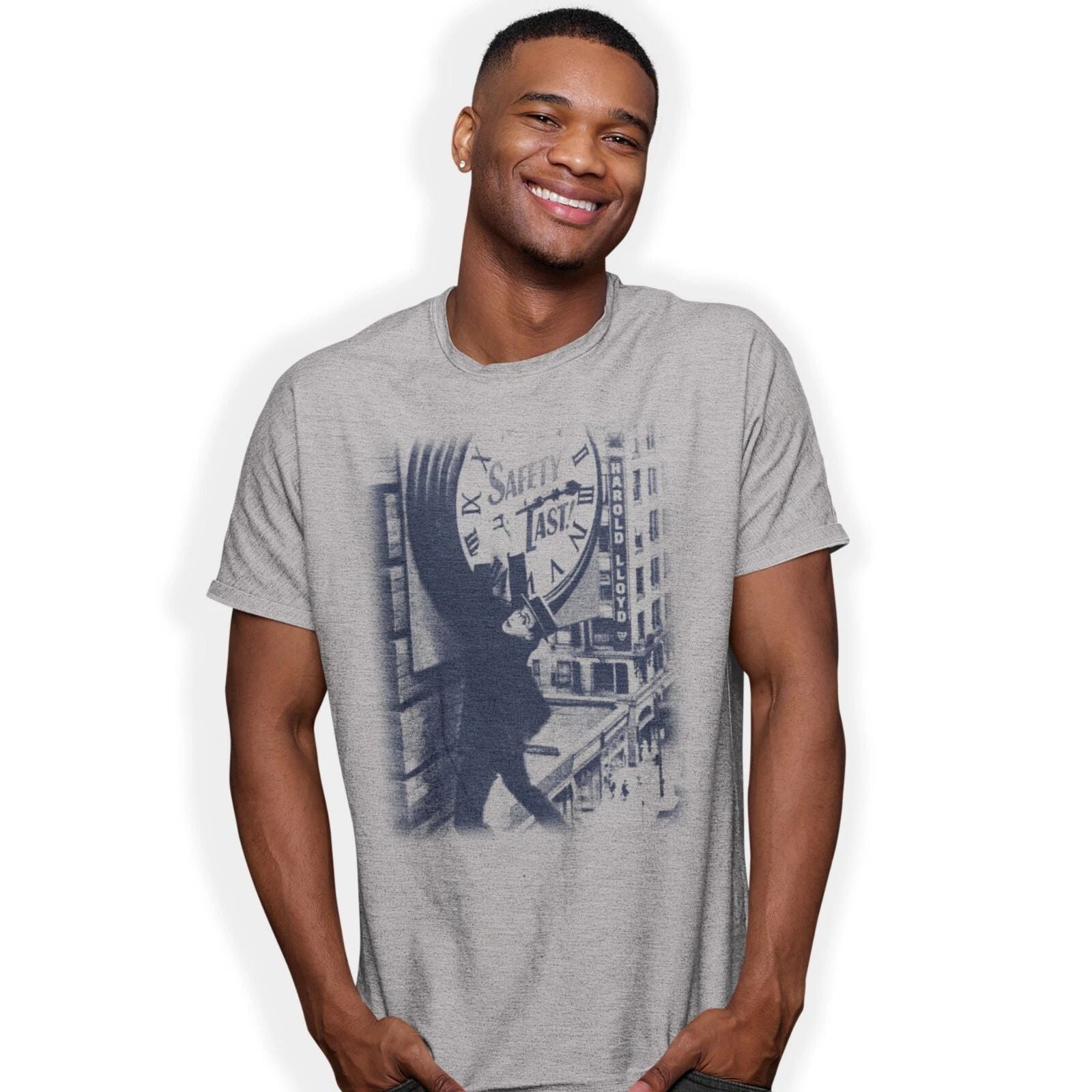 Harold Lloyd Safety Last Classic Silent Comedy T-Shirt Birthday Gift