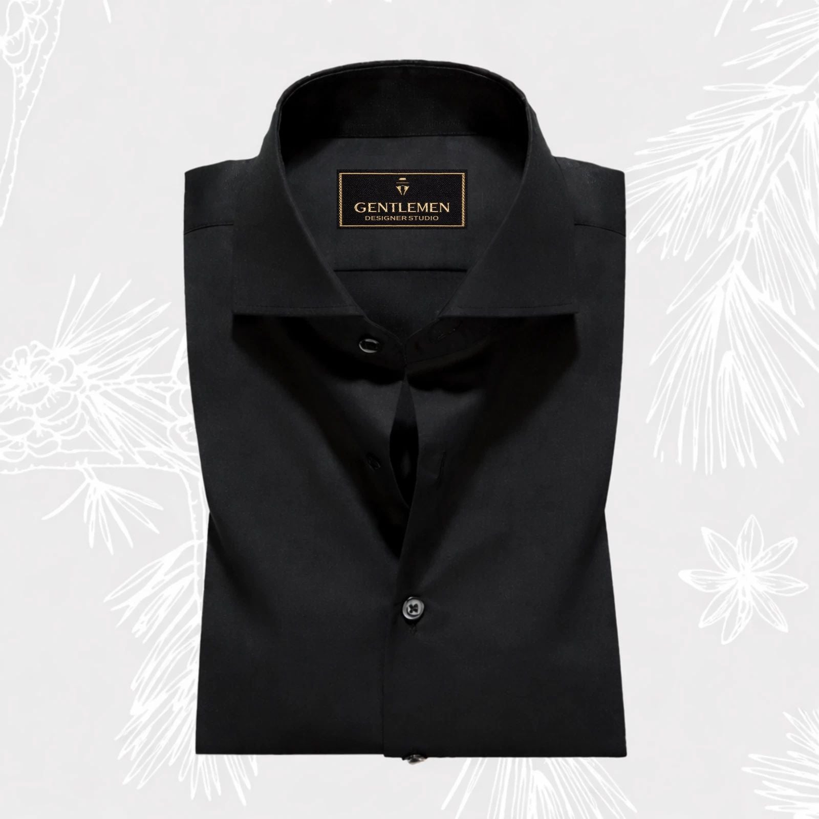 Classic Black Shirt for Men Slim Fit Formal Casual Office Wear Stylish