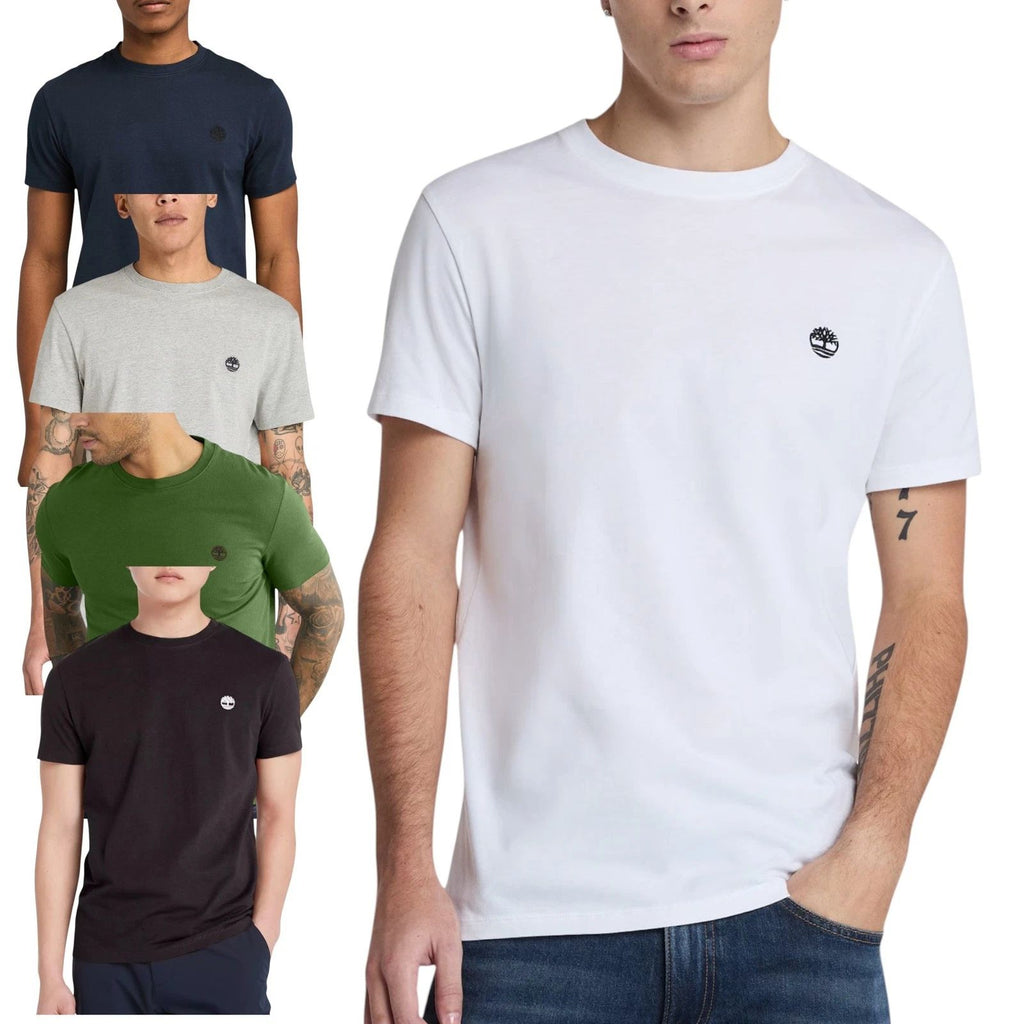 Timberland Mens T Shirts Classic Logo Summer Crew Neck Dunstan River Tops New