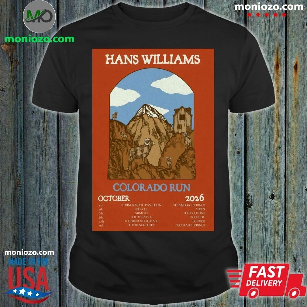 Original Hans Williams Tour Colorado Run October 2026 Poster Shirt