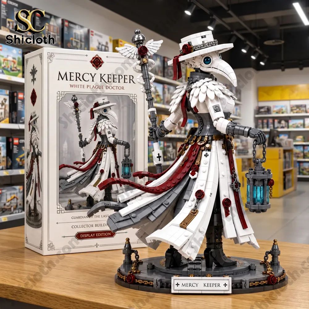 Mercy Keeper White Plague Doctor Building Brick Set