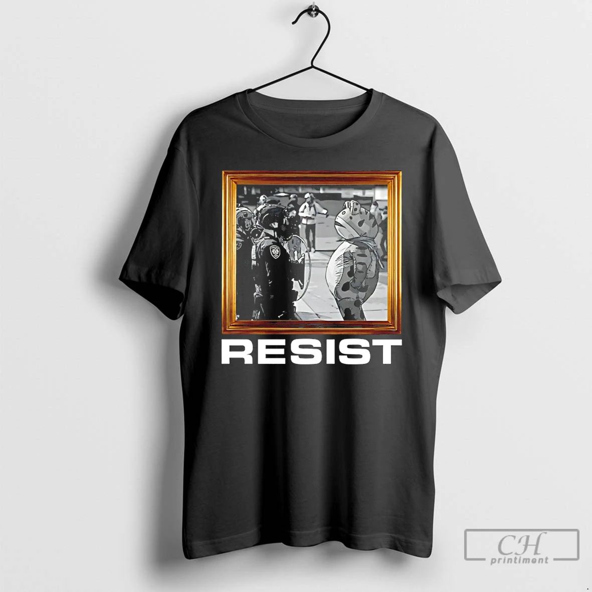Classic Portland Protest Frog Frame T Shirts